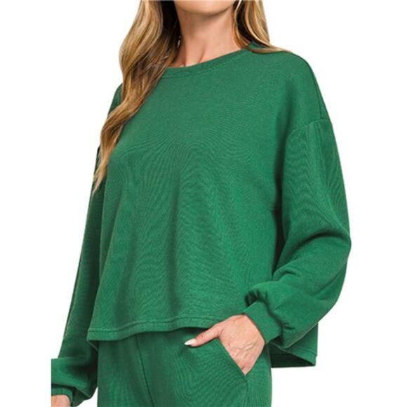 Zenana French Rib Pullover and Pants Set - Picture 1 of 1